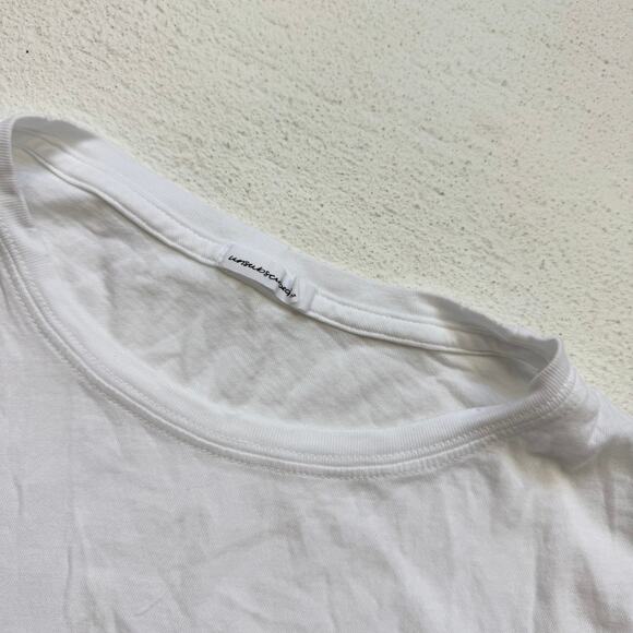 Unsubscribed White Distressed Hem Cotton Tee XXS Made in USA - Picture 4 of 7